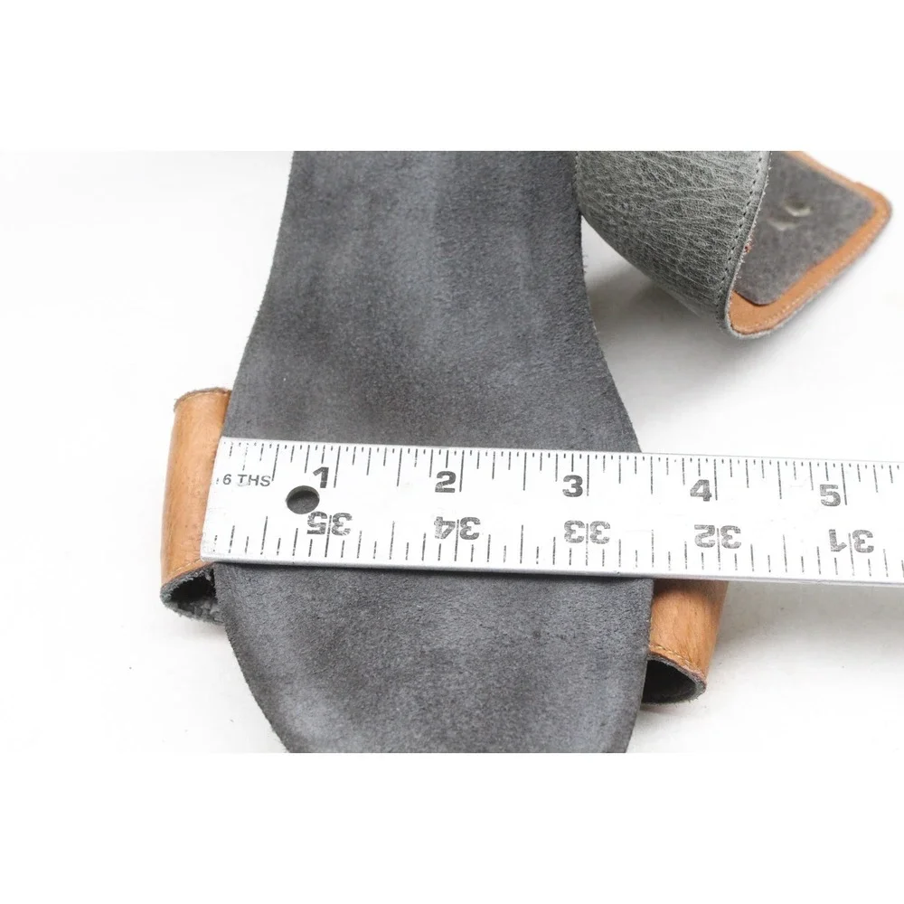 Taos Carousel 2 Grey Leather Wedge‎ Open Toe Slingback Sandal Womens 40 US 9-9.5
